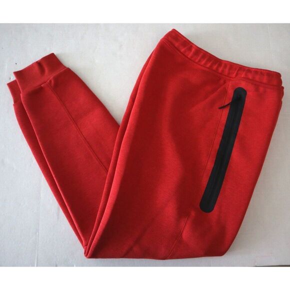 Nike FB8002-672 Men's Sz L-Tall Red/Black Sportswear Tech Fleece Joggers - Picture 9 of 13